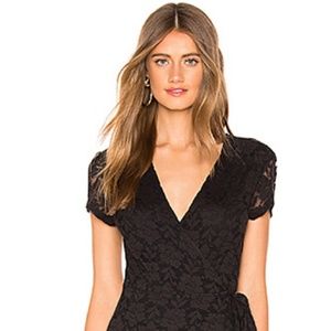 Great Lengths Dress - Black Lace Wrap Dress